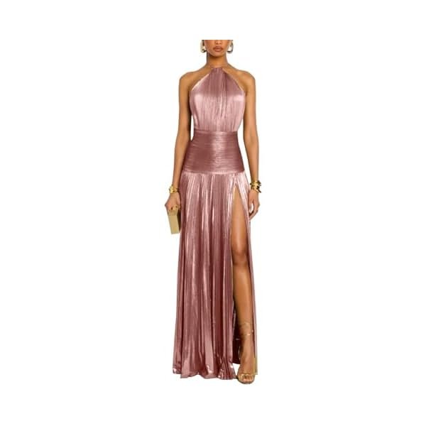 Lady's Sleeveless, Halter, Backless,Pleated Skirt, Form-Fitting Dress for a Sexy Party Occasion